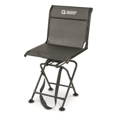 Guide Gear Big Boy hunting blind chair backrest supports long sits.