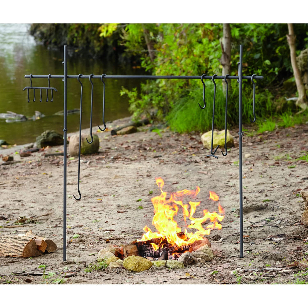 Guide Gear campfire cooking set crossbar provides durable support for hanging cookware