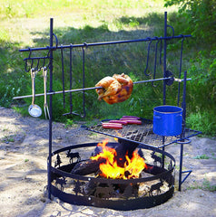 Guide Gear campfire cooking set hooks in multiple lengths for flexible heat management near the fire