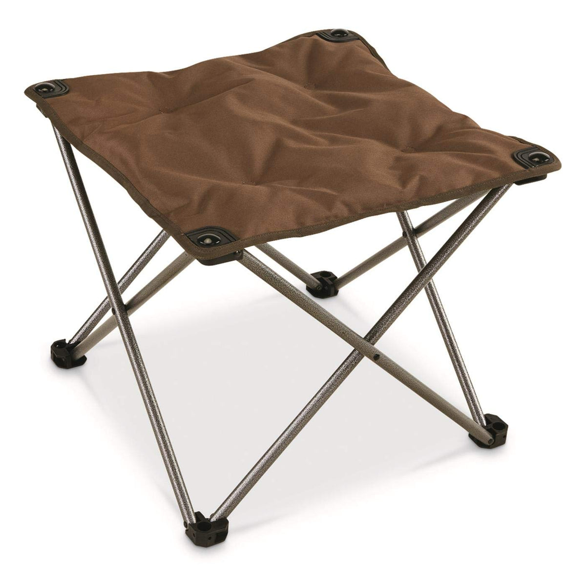 Guide Gear camping chair foot stool in brown, folding for easy outdoor relaxation