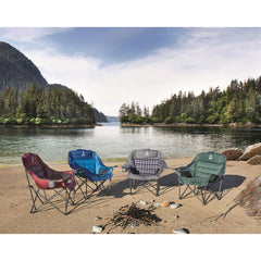 Guide Gear camping chair lounge backrest showcases plush padding for daylong comfort.