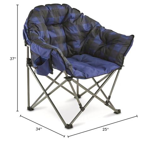 Guide Gear Club folding camping chair showing portable design for easy transport.