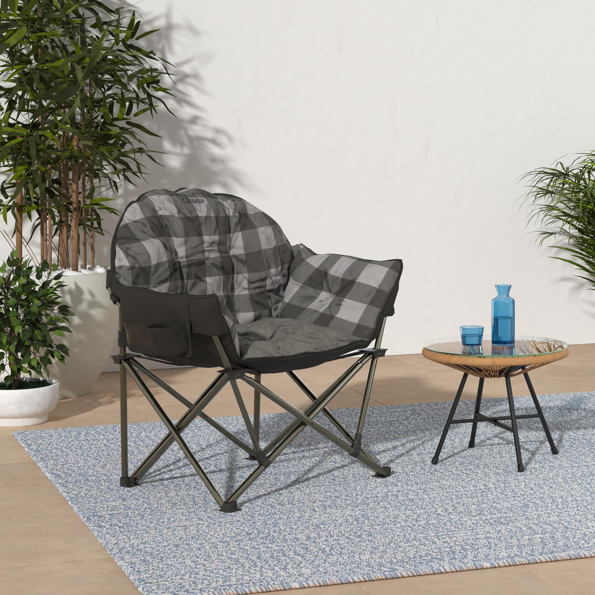Guide Gear Club Chair folding legs enable easy transport to outdoor gatherings.