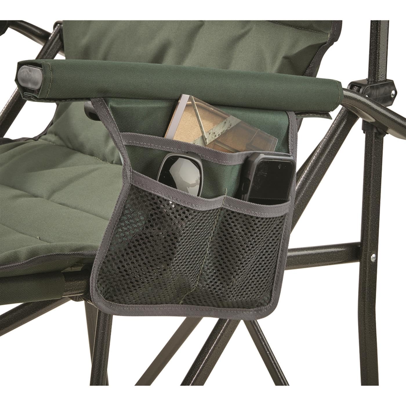 Deluxe expandable carry bag keeps Mammoth Chair compact for storage and travel.