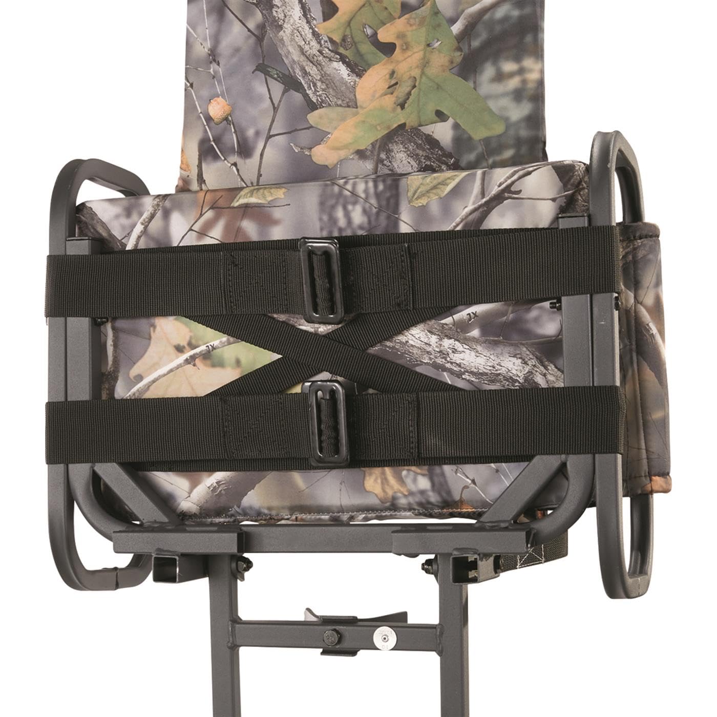 Guide Gear Deluxe Hang-On tree stand armrests providing extra support during long sits.