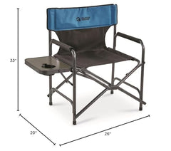 Guide Gear Director's Camp Chair with cup holder and side table supports convenient snacking.
