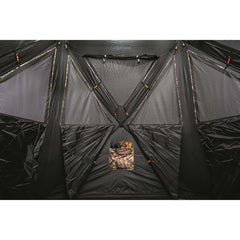 Guide Gear Flare XL perforated one-way fabric with internal blackout curtains.