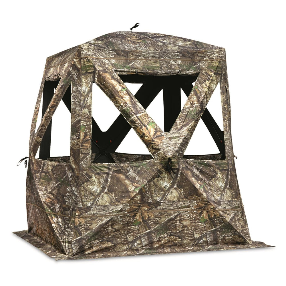 Guide Gear Flare XL see-through 360-view windows for all-around awareness.