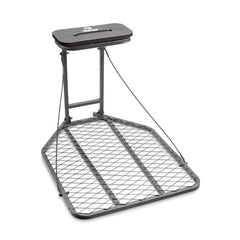 Guide Gear Hang-On Tree Stand mesh platform demonstrating spacious room to stretch.