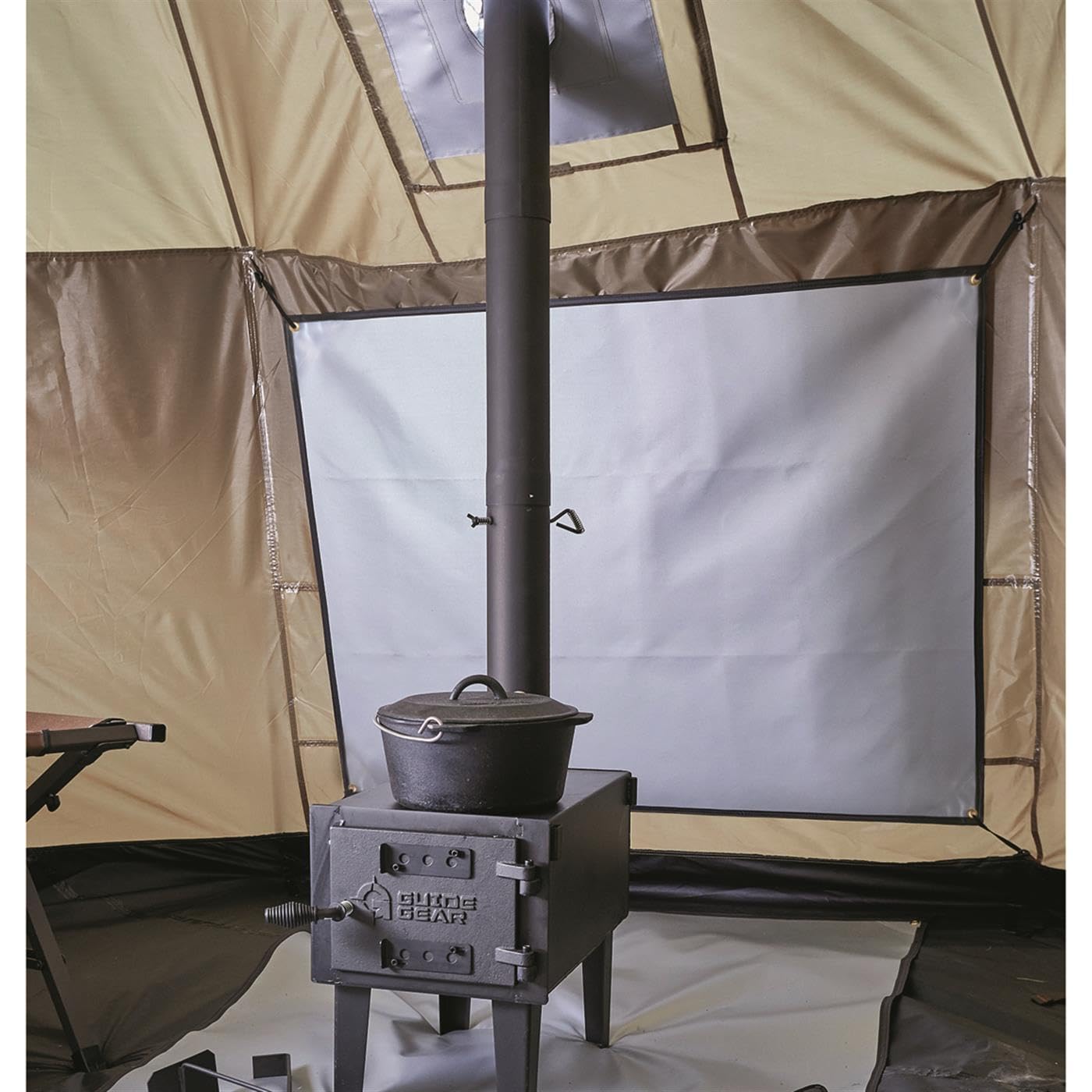 Guide Gear heat shield panel for tent stove safely shields walls and floor
