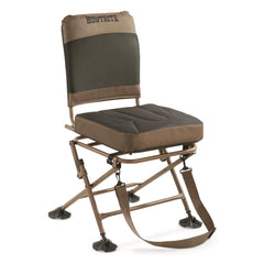 Guide Gear Huntrite 360-degree swivel chair front view highlighting compact hunting comfort.