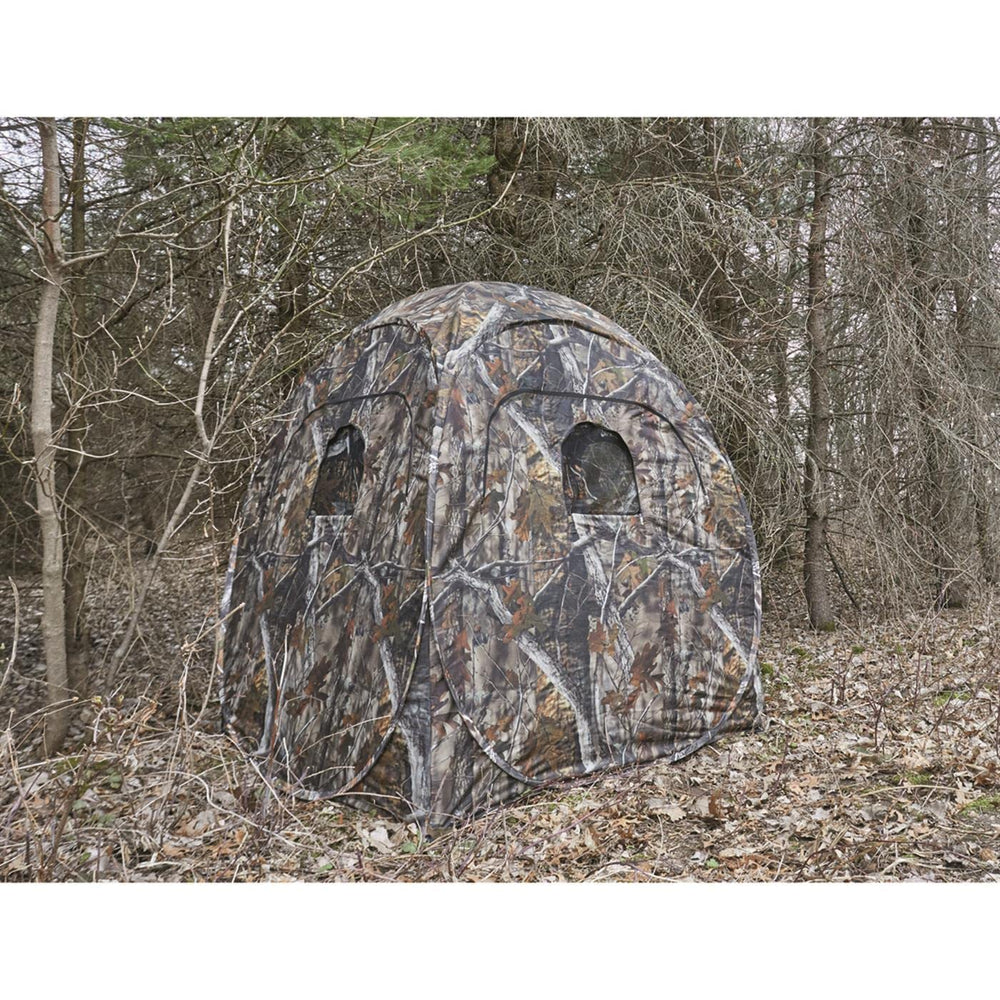 Guide Gear HuntRite Deluxe windows open illustrating three large zip windows for versatile shooting.