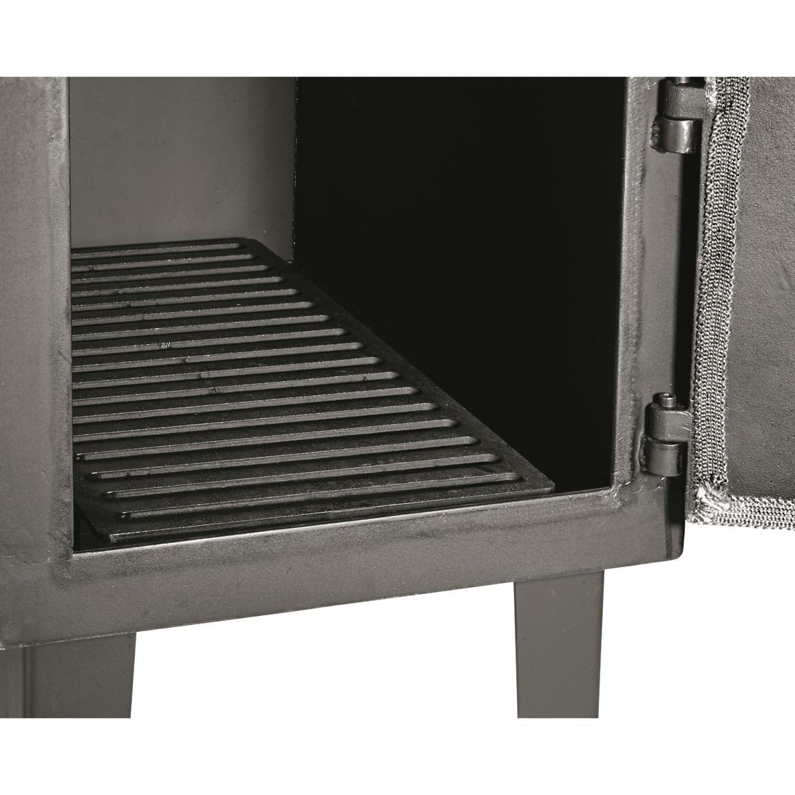 Guide Gear stove grate lifts burning logs to protect the stove.
