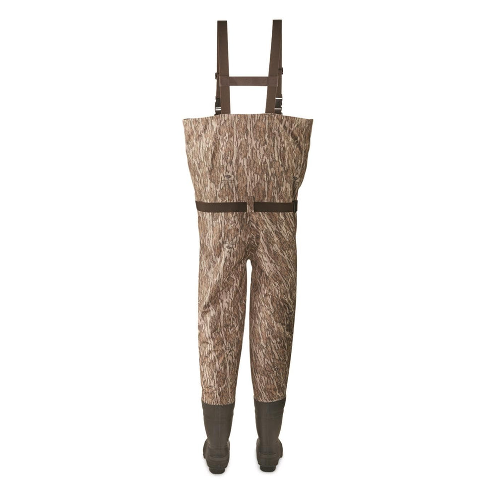 Guide Gear waders fleece-lined hand pockets warm hands in field.