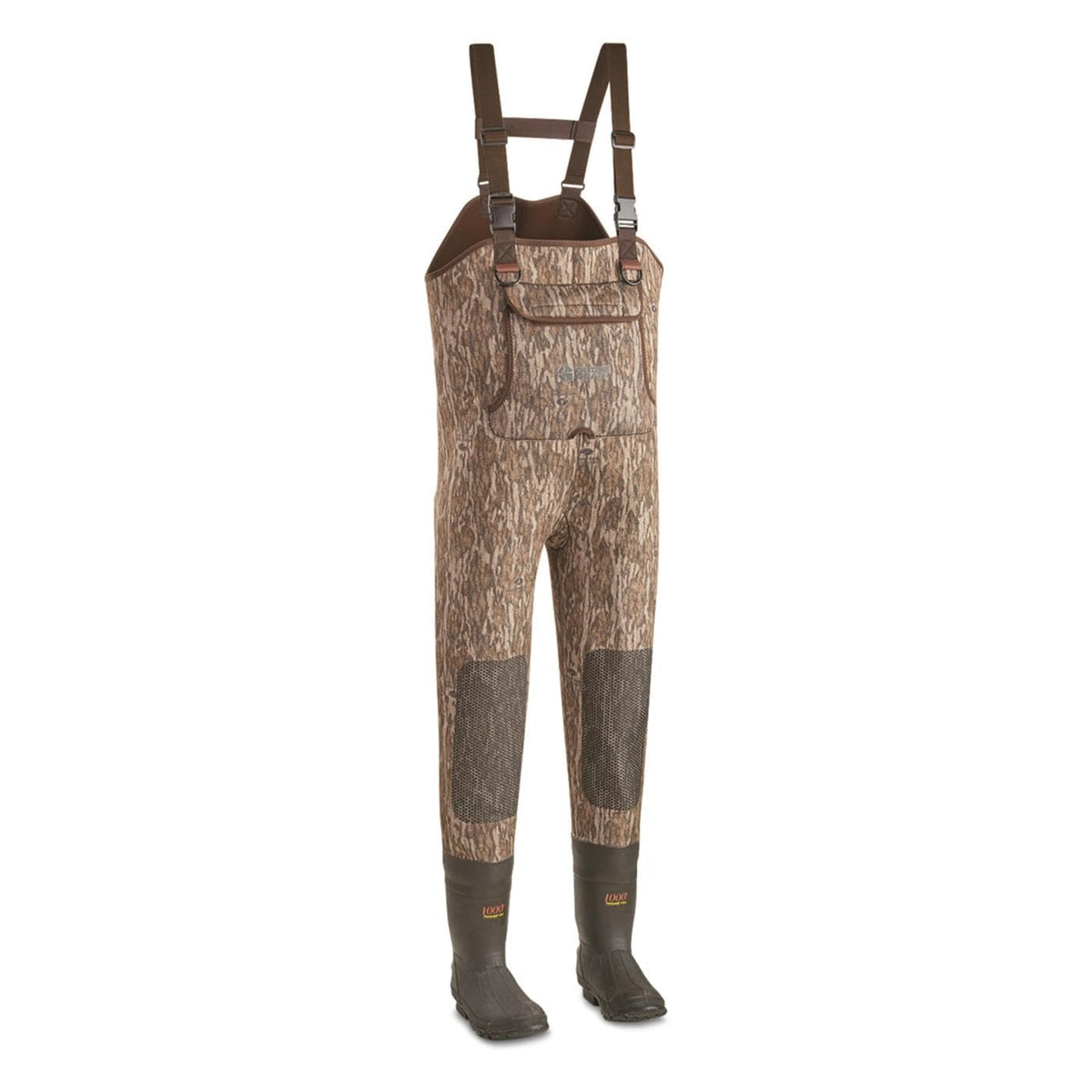 Guide Gear men's hunting chest waders with boots, insulated, front view for cold-water hunts