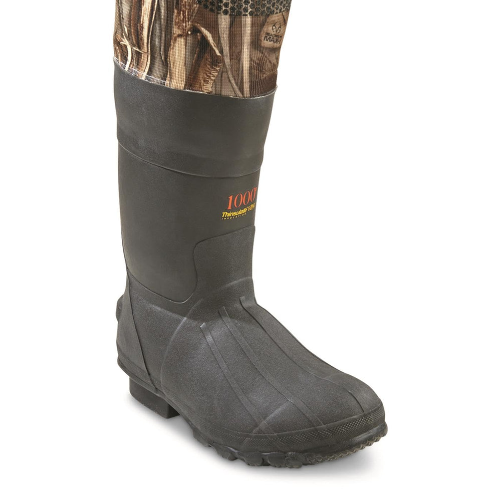 Guide Gear men's hunting chest waders waterproof seal keeps you dry.