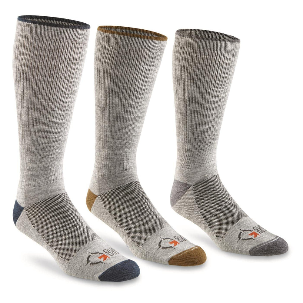 Guide Gear Merino boot socks in gray heather with soft knit for all-day comfort