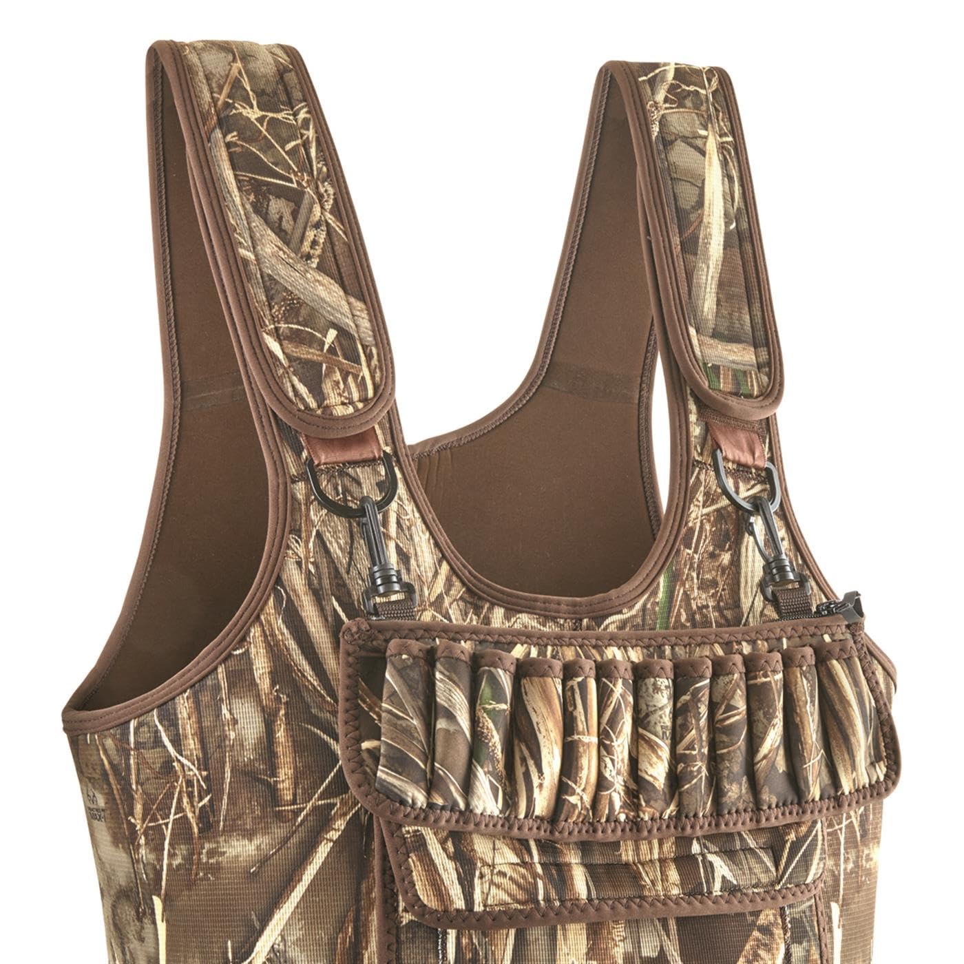 Neoprene chest waders with abrasion coating for durable, season-long use
