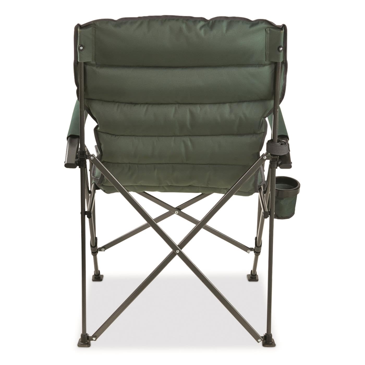 Outdoor lounge chair in-use at campsite showcases comfort and versatility.
