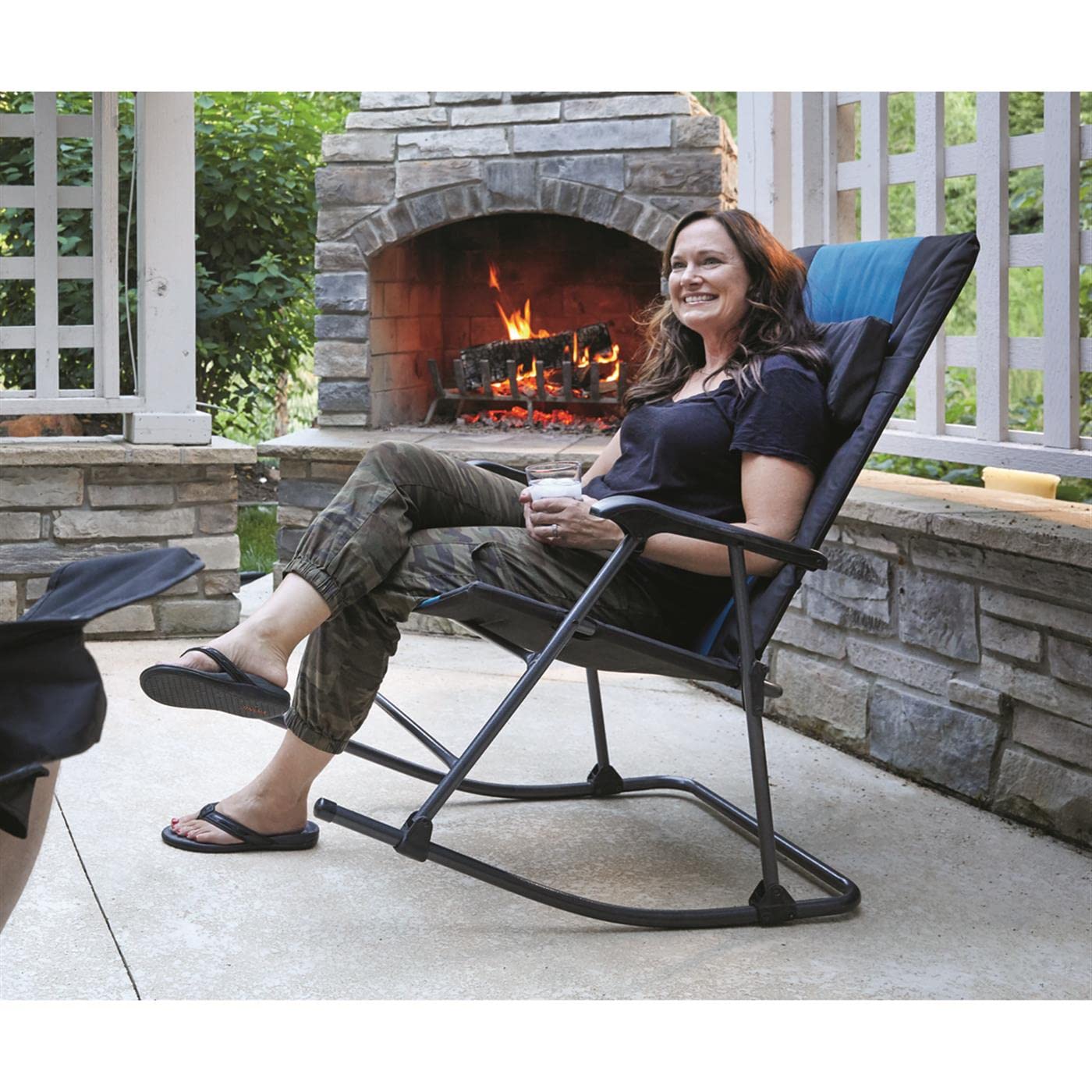 Guide Gear oversized rocking chair cup holder and pad for headrest support.