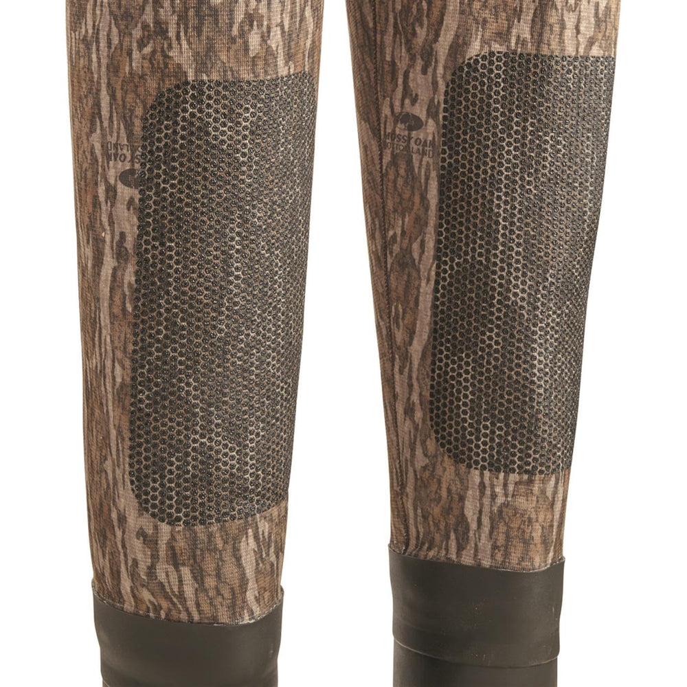 Guide Gear Mossy Oak Bottomland pattern texture on insulated chest waders for camouflage