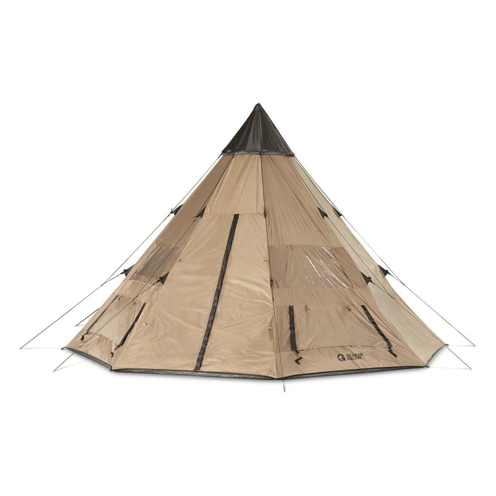 Guide Gear teepee tent built-in windows with shade for privacy.