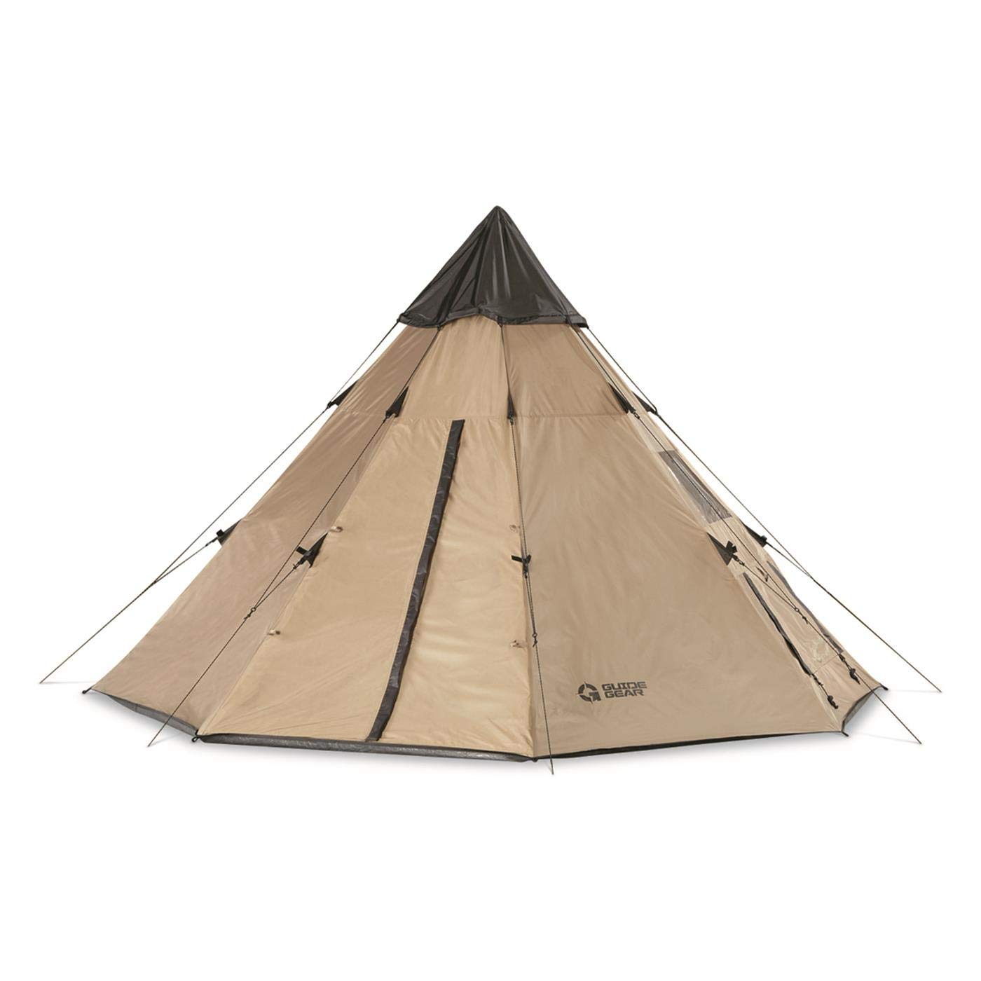 Guide Gear teepee tent waterproof 190T fabric and rain protection.