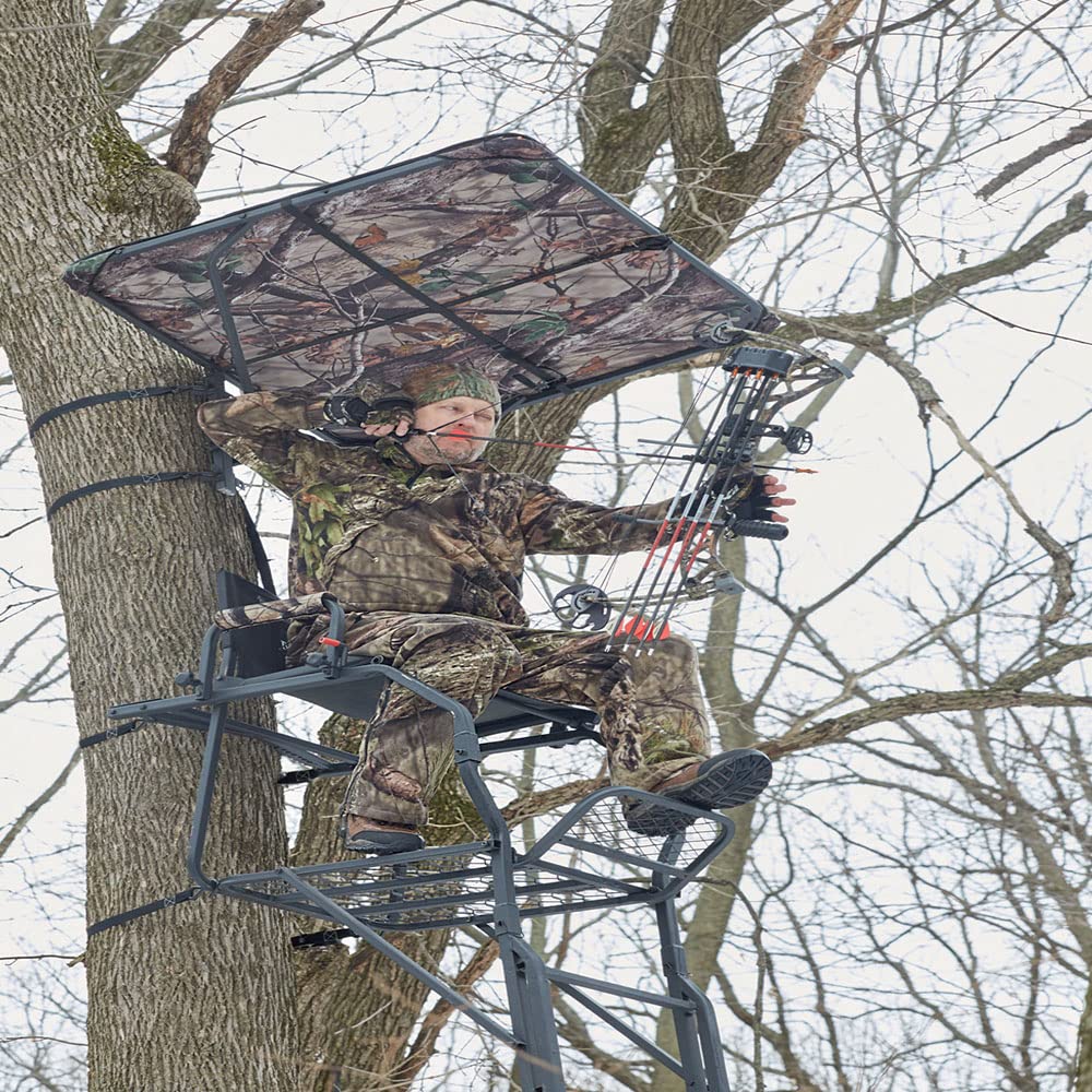 Guide Gear Tree Stand Umbrella’s steel frame promises durability during heavy rain.