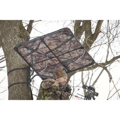 Guide Gear Tree Stand Umbrella camouflage design blends with surroundings for stealth hunting.