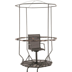 Guide Gear tripod hunting stand cover in camo shielding against rain and wind