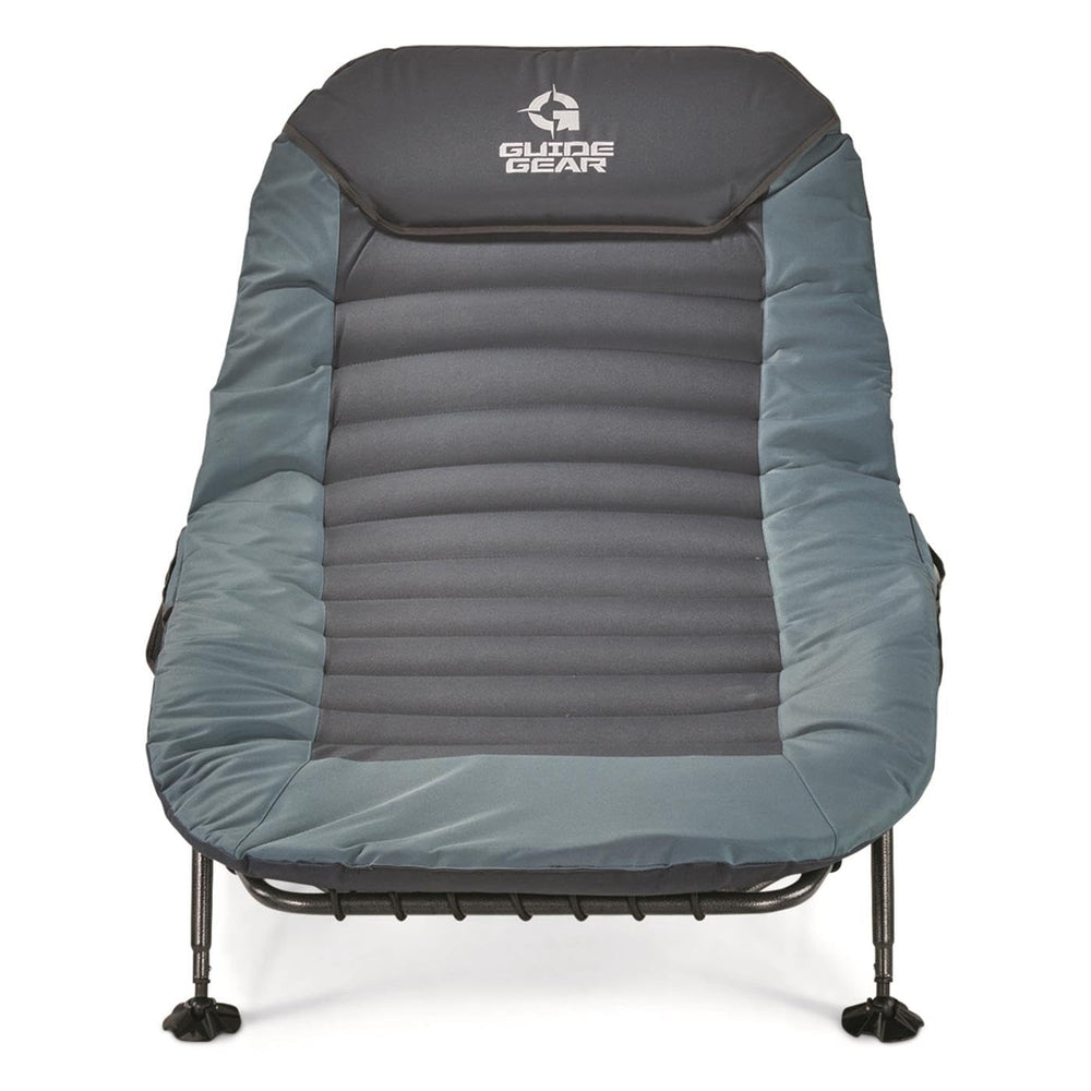 Guide Gear Ultimate Comfort Cot back-rest angled view for customizable campsite support