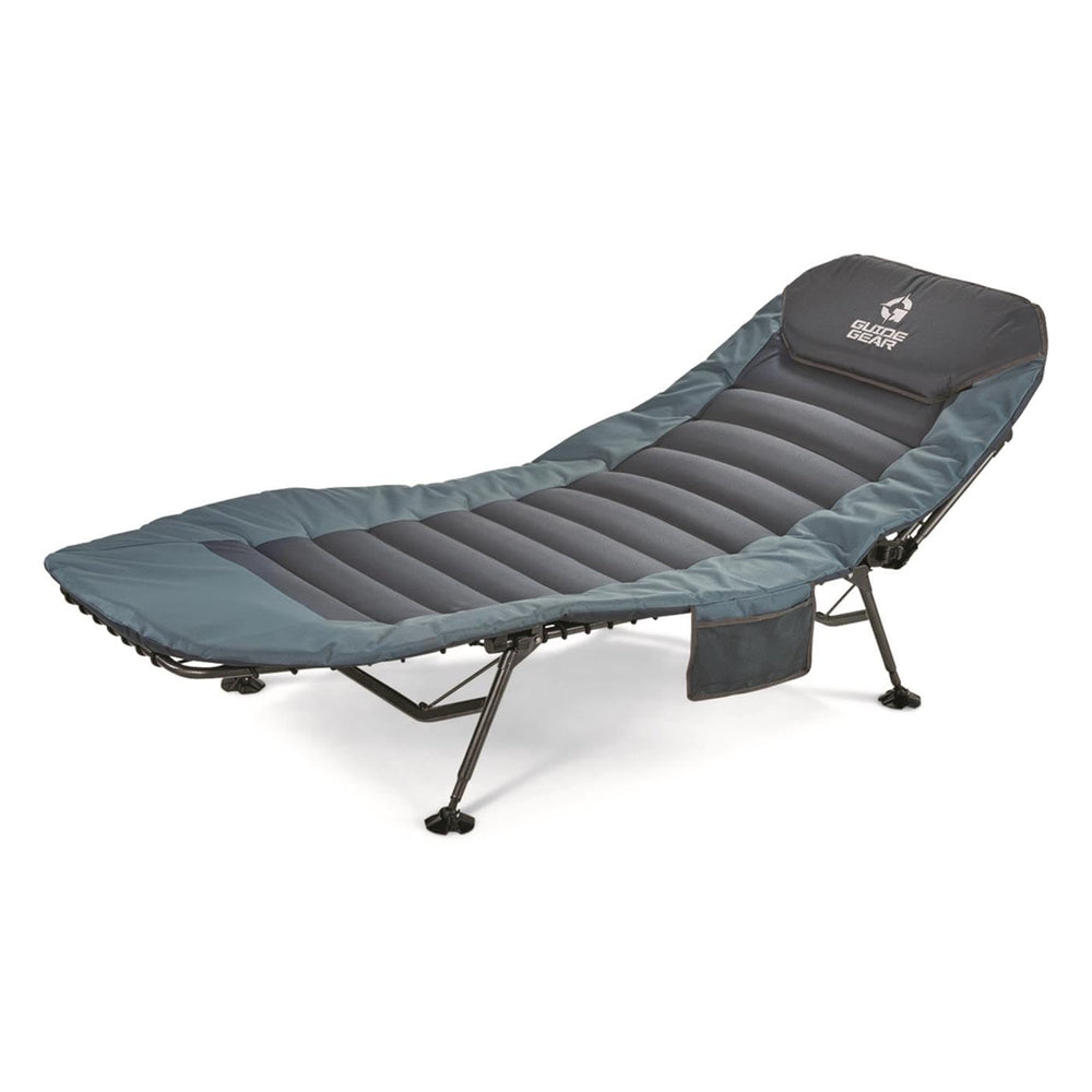 Guide Gear Ultimate Comfort Cot folded side view demonstrating easy transport and compact storage