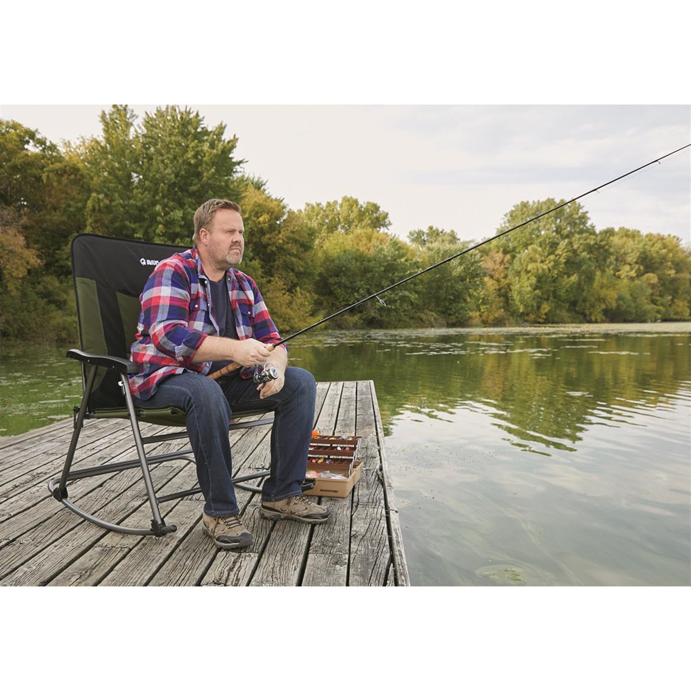 Guide Gear XXL rocking chair armrests detail conveying ergonomic support