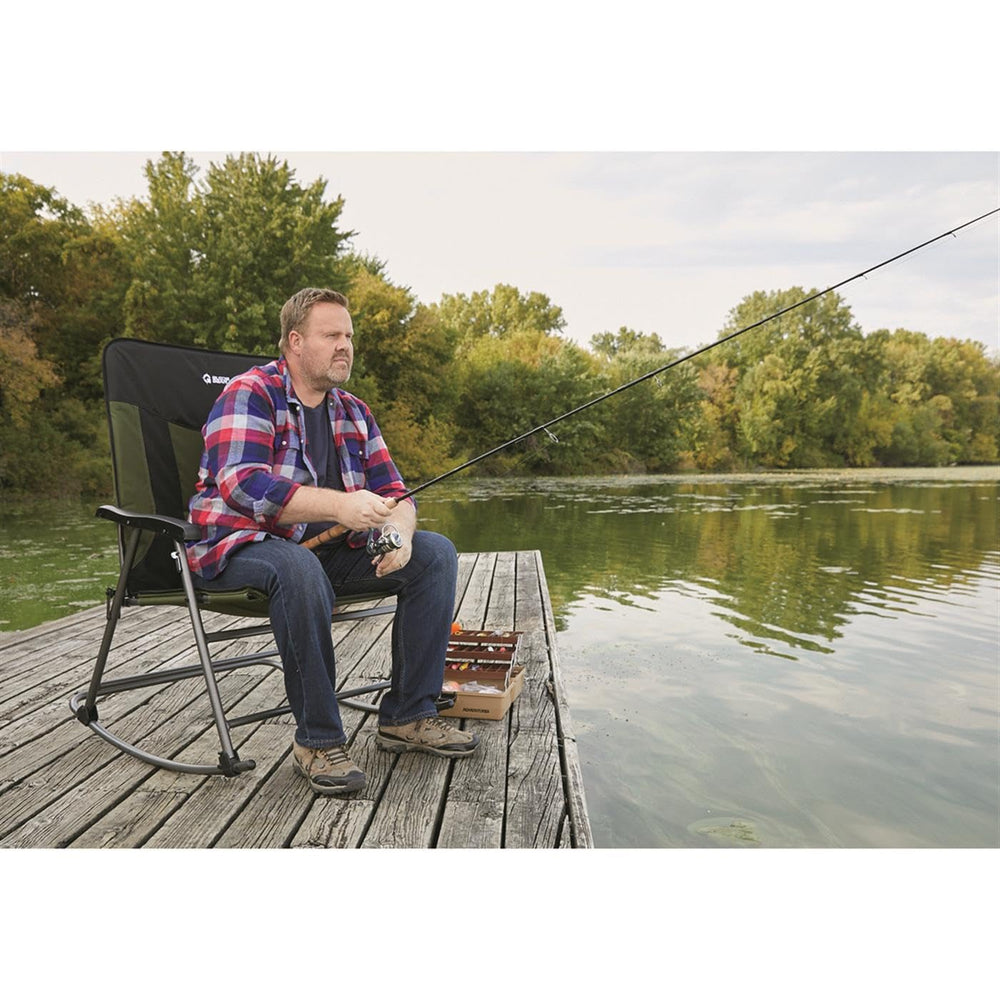 Guide Gear XXL rocking chair armrests detail conveying ergonomic support