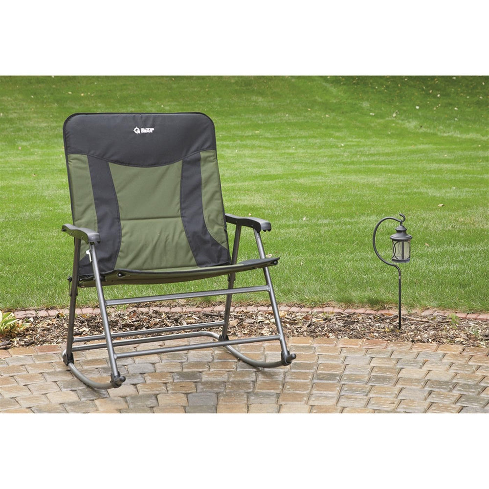 Guide Gear XXL rocking chair seat detail emphasizing its extra-wide seating