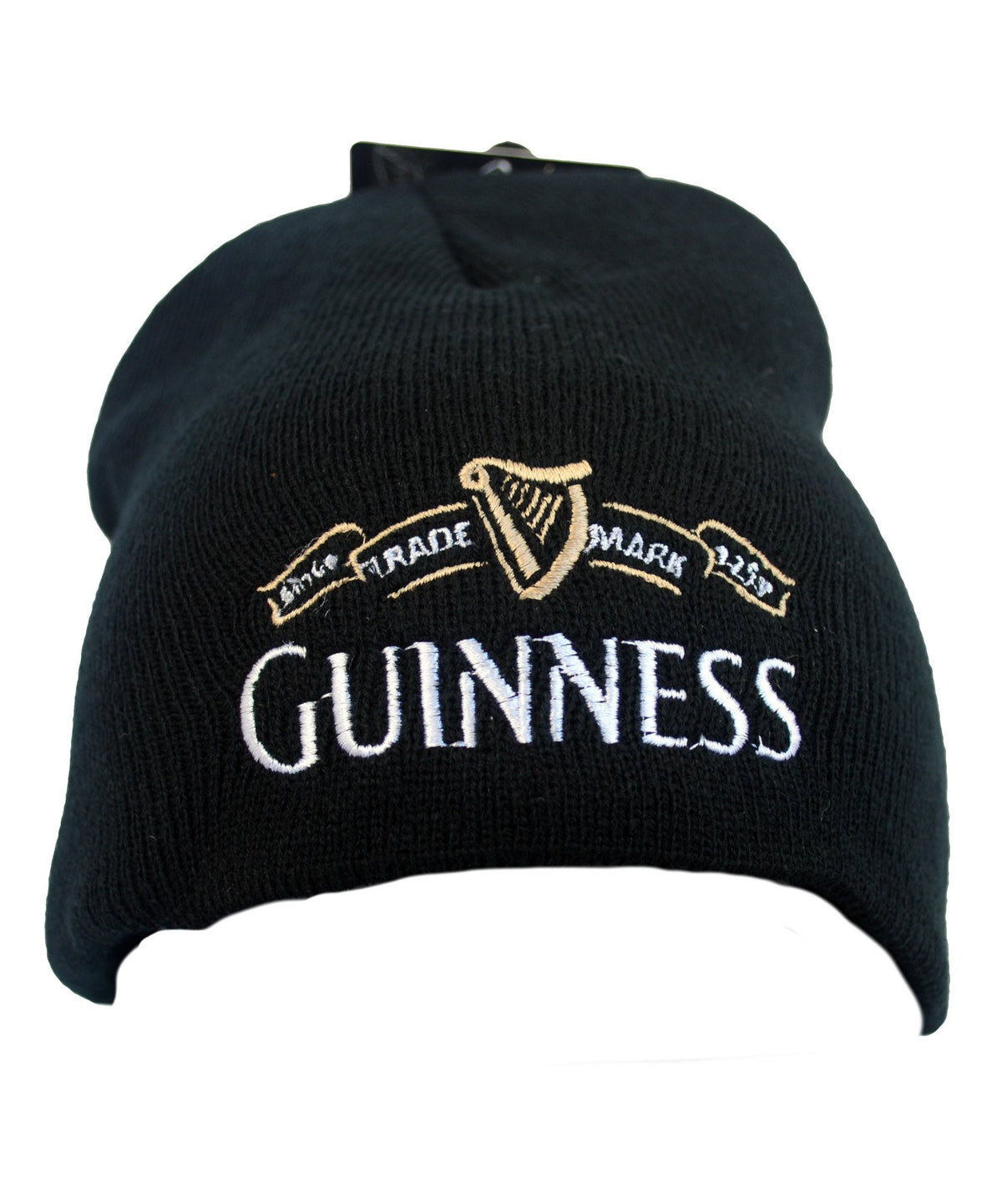 Guinness official knitted hat side view, cozy everyday warmth with embroidered logo