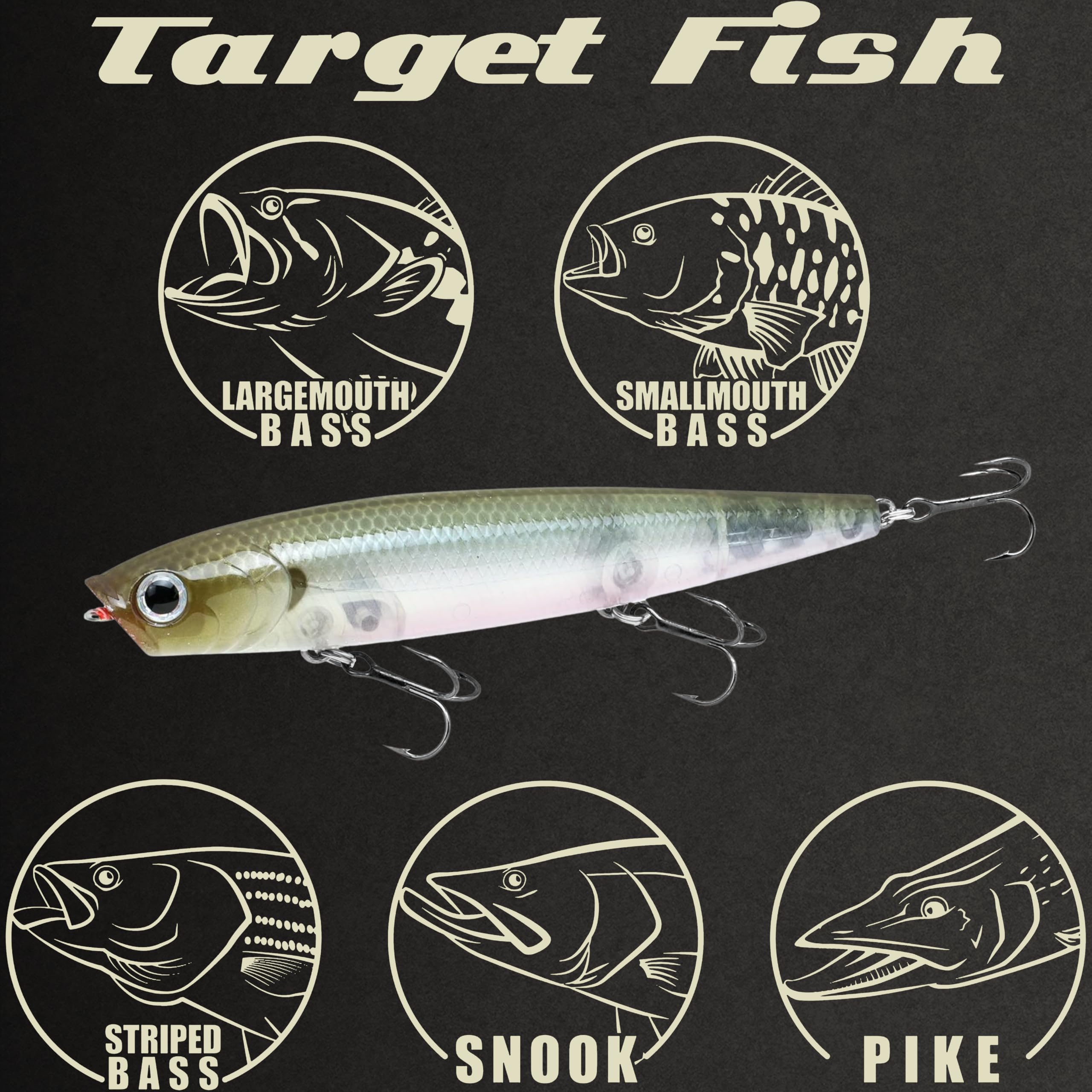 Gunfish 95 attracting bass and trout in freshwater