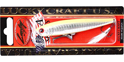 Close-up of Gunfish 95 cupped mouth with lifelike wounded baitfish design in Bone Shad