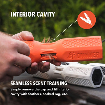 GUNNER dog training bumper orange adjustable rope illustrates versatile grip options
