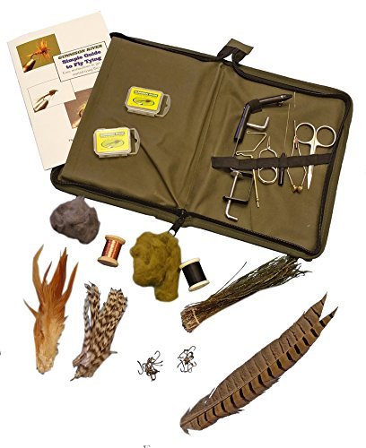 Gunnison River Simple Fly Tying Kit setup for beginners learning fly tying at home.
