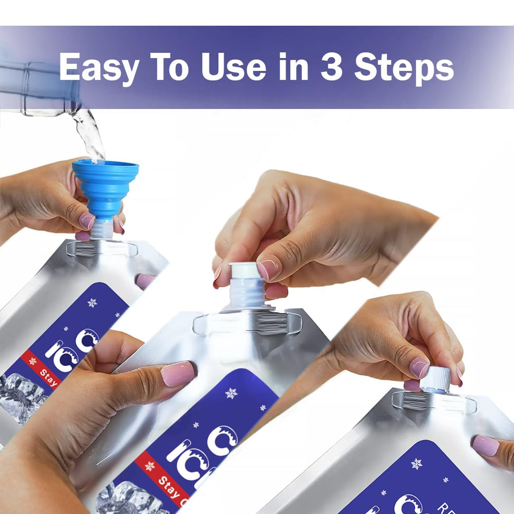 GURIN ice pack funnel for easy water filling.