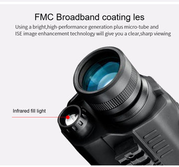 Guune night vision monocular shows optical and digital zoom range for varied viewing
