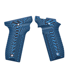 Guuun G10 grips OPS Eagle-Wing texture blue-black close-up provides secure control.