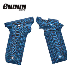 Guuun G10 grips side view blue-black deliver confident handling during rapid reloads.