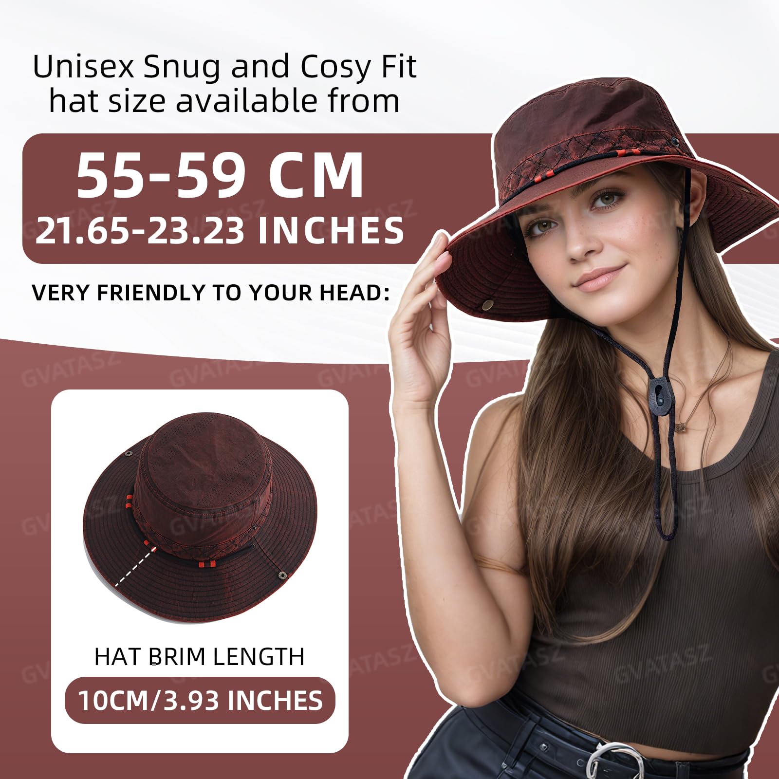 Adjustable chin strap on Gvatasz yellow sun hat