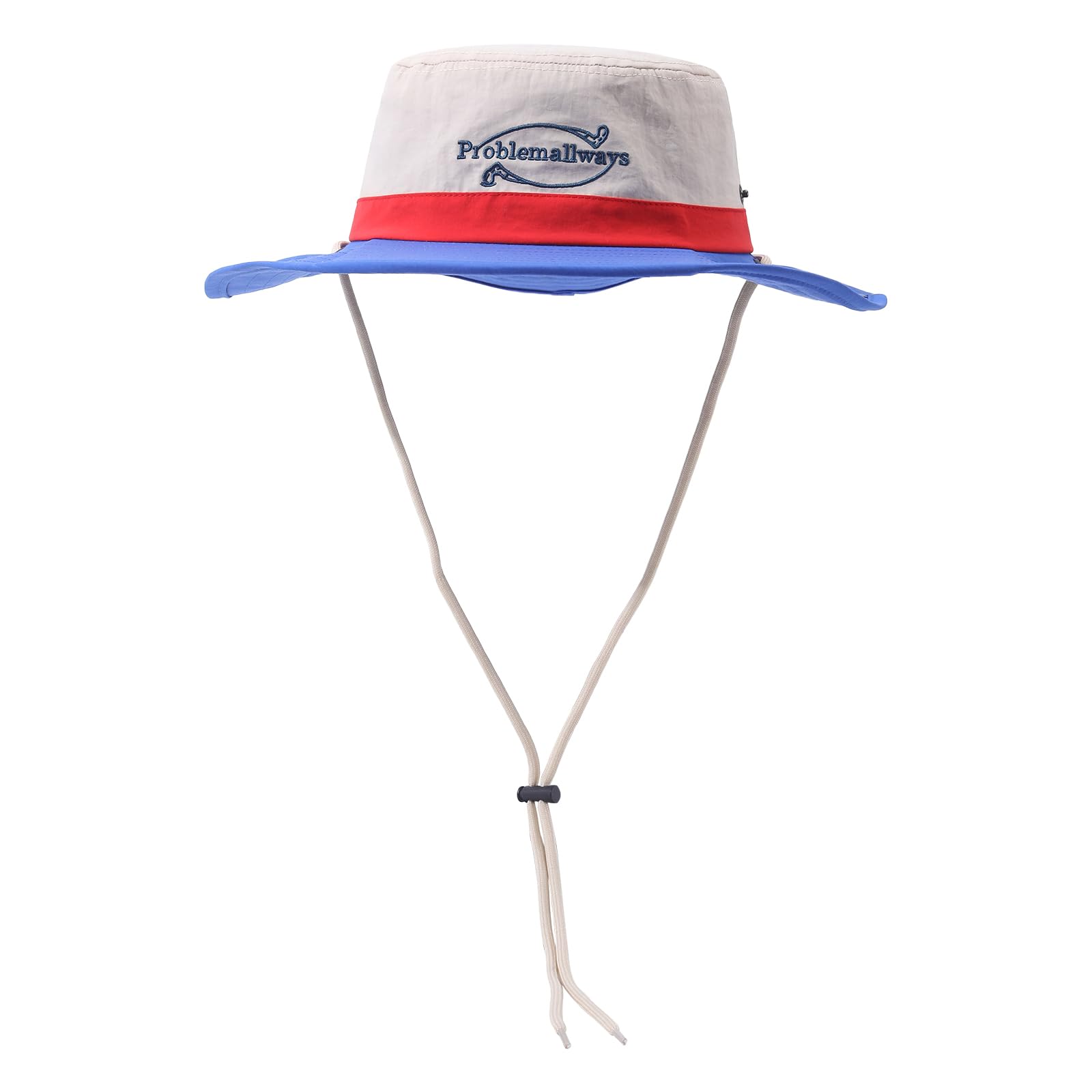Beige boonie hat with adjustable chin strap