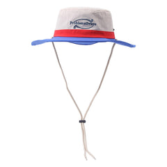 Beige boonie hat with adjustable chin strap