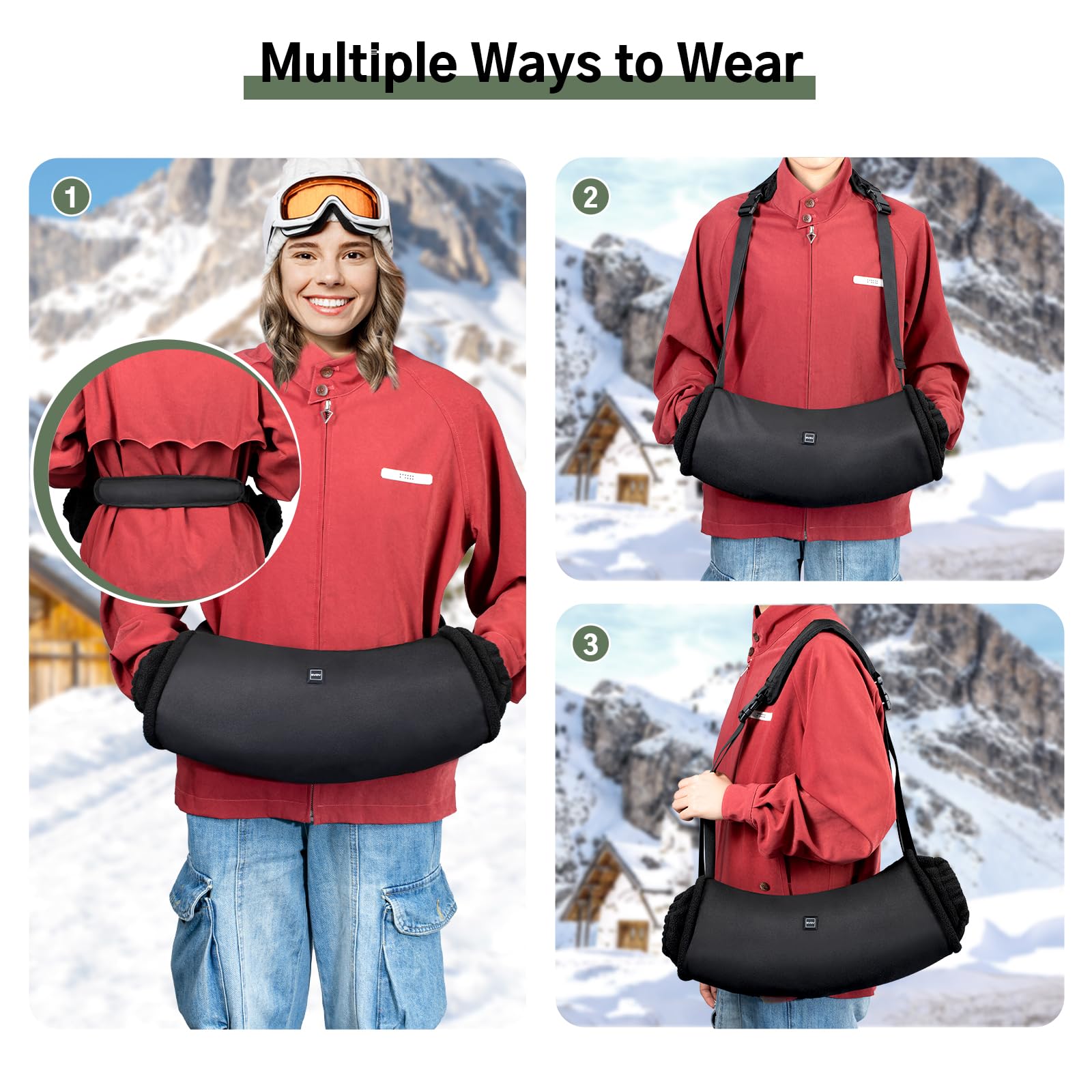GVDV waist belt and hand muff adjustment for secure fit