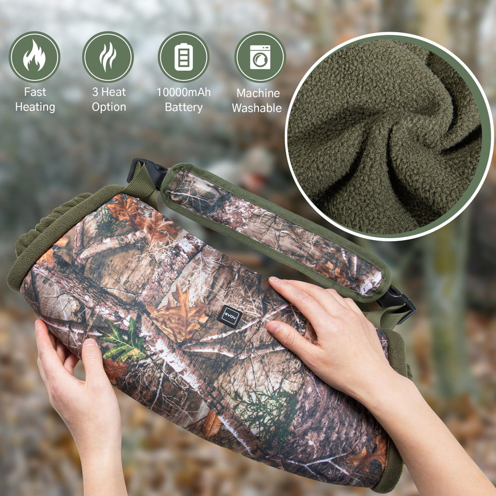 GVDV heated hand-warmer pouch battery-compartment image highlights 10000mAh capacity