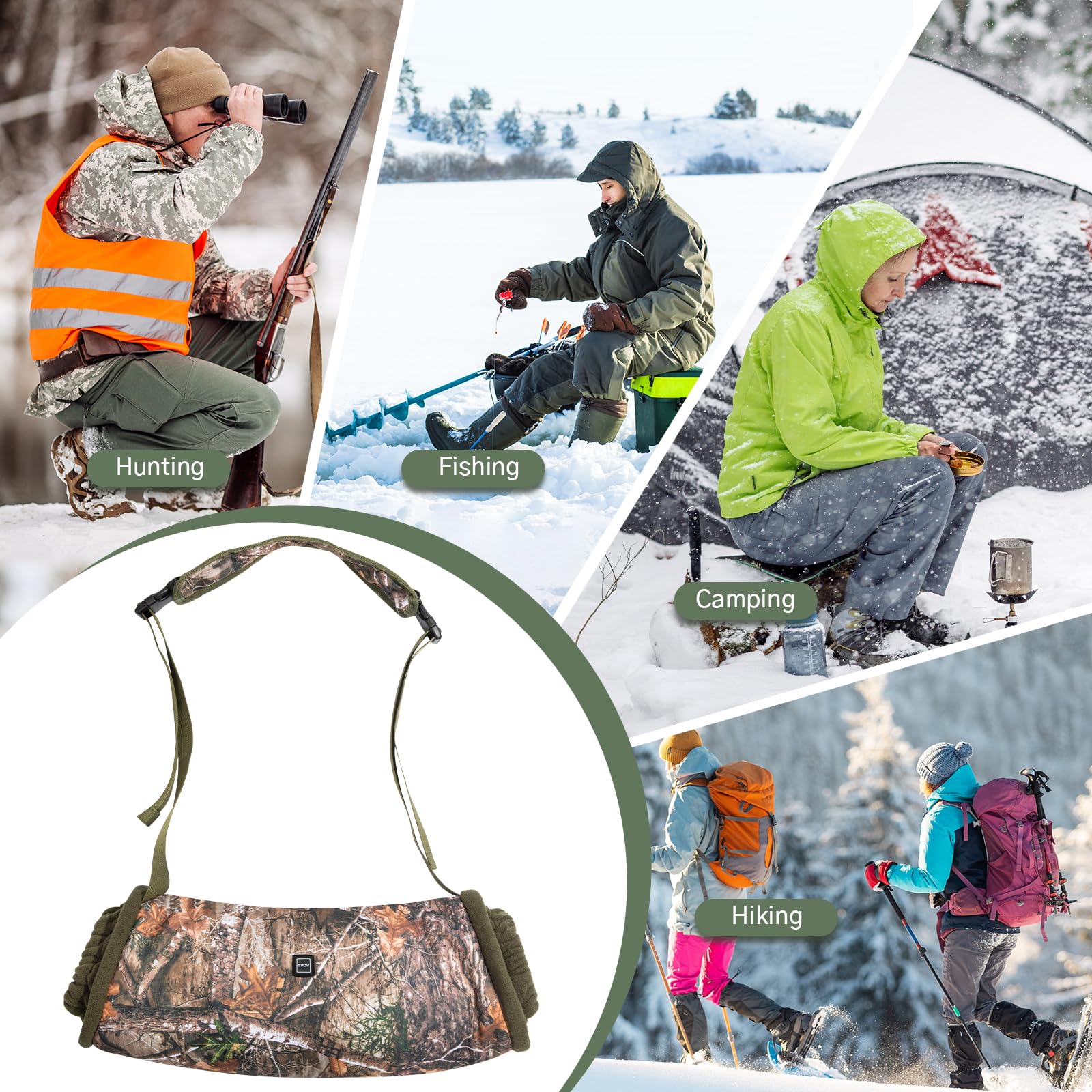 GVDV heated hand-warmer pouch close-up fleece lining emphasizes softness and comfort
